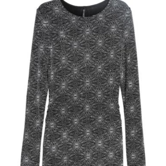 H&M DIVIDED Cutout Black Sparkle Dress - 12 NWOT - Picture 6 of 8